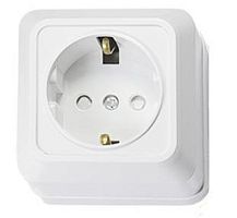 Розетка накладная с заземлением ASD Bolleto 7028 1-м. белый картинка